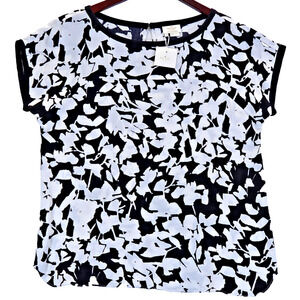 Kate Spade Black and White Abstract Blouse